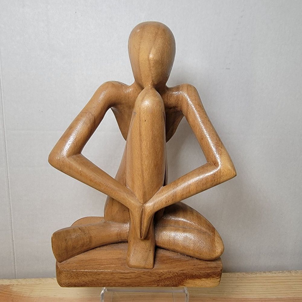 Wooden Yoga Pose Statue
